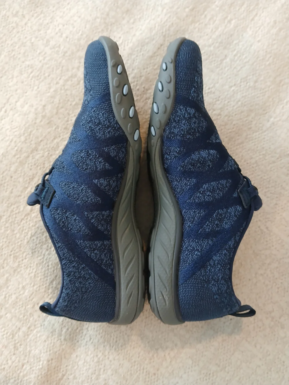 •Skechers• Air-Cooled Memory Foam Relaxed Fit Navy Slip-On Athletic Shoes